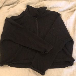 Monki cropped oversized half zip sweatshirt